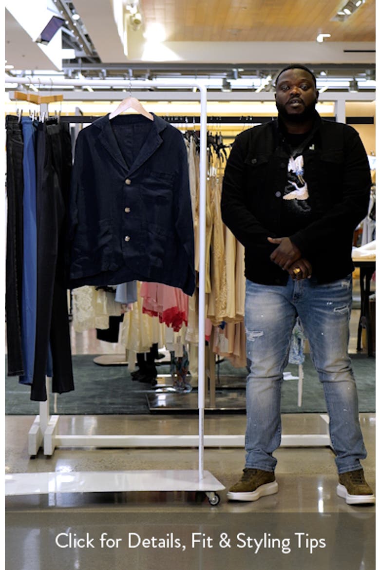 Navy Linen Three-Button Sport Coat video