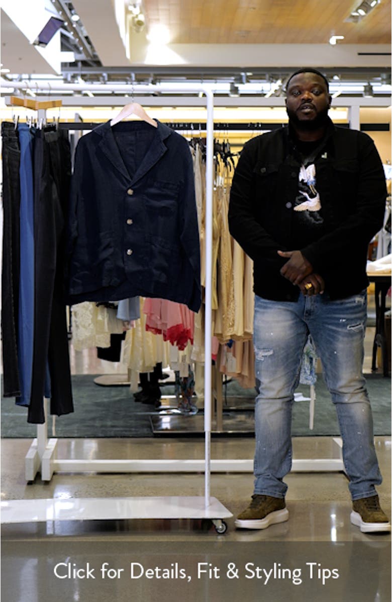 Navy Linen Three-Button Sport Coat, sales video thumbnail