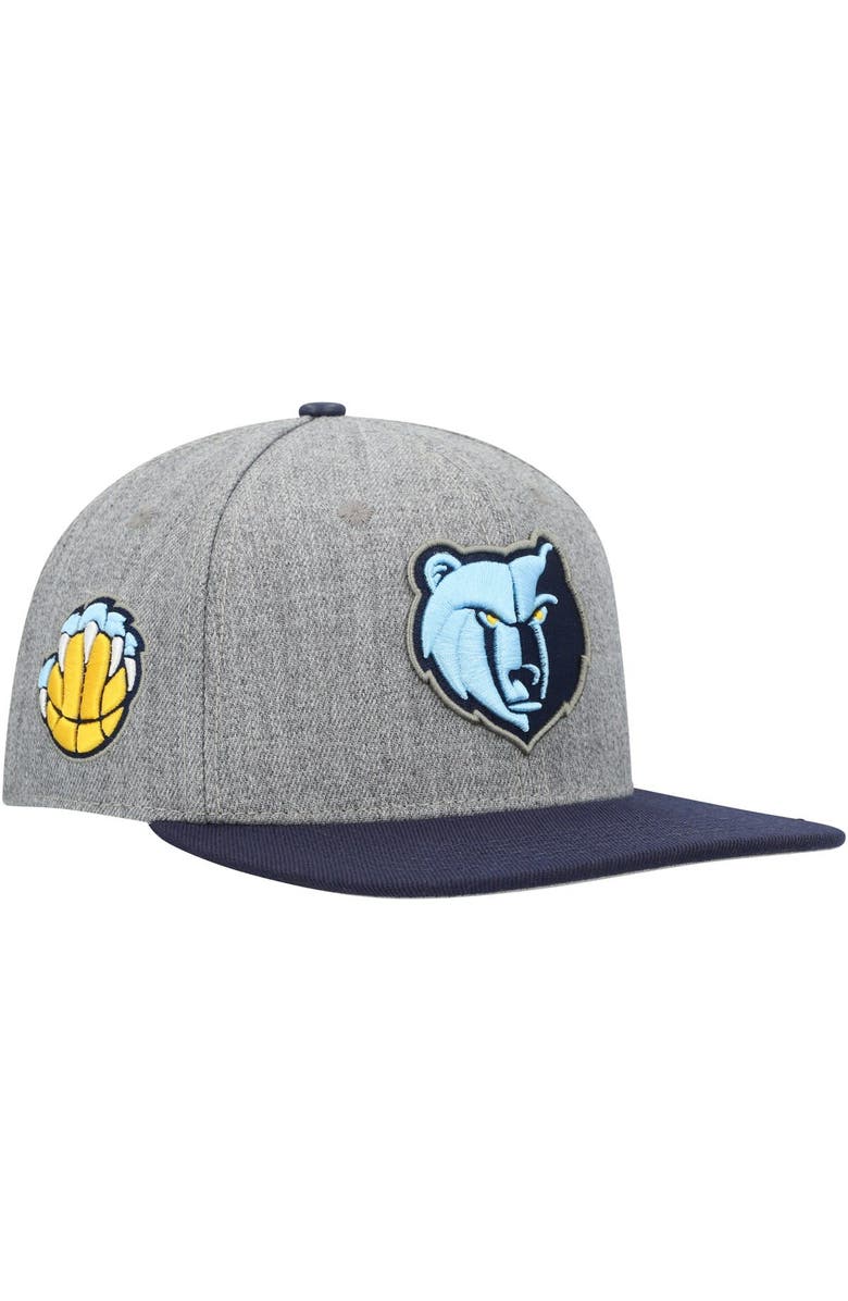 PRO STANDARD Men's Pro Standard Gray/Navy Memphis Grizzlies Classic Logo Two-Tone Snapback Hat, Main, color, 