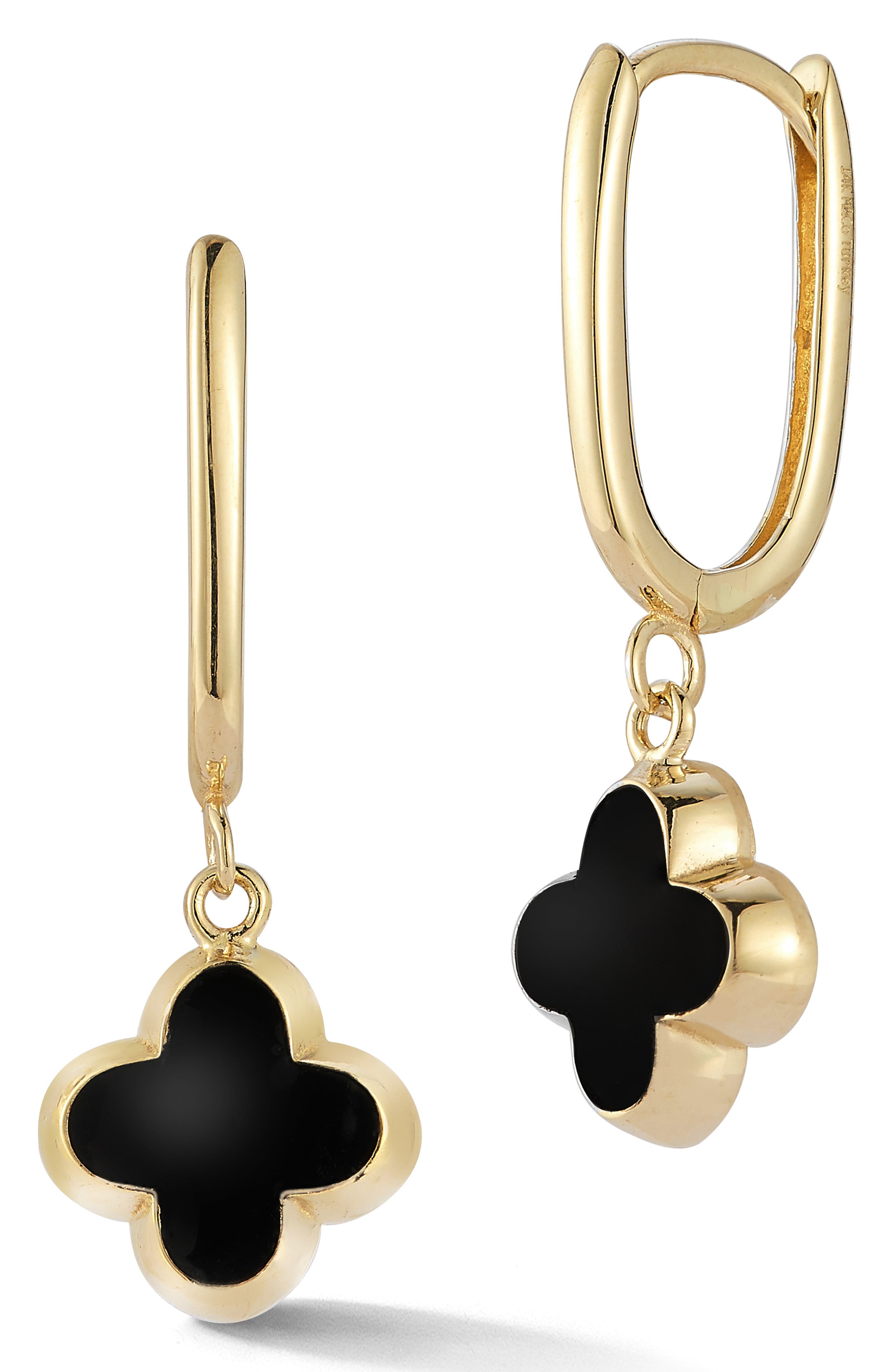 Ember Fine Jewelry 14K Gold Clover Drop Earrings
