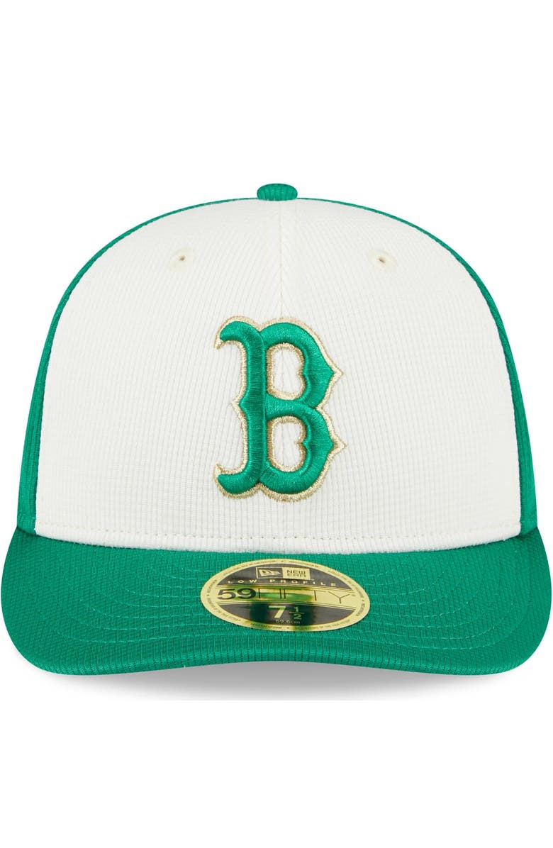 New Era Men's New Era White/Green Boston Red Sox 2024 St. Patrick's Day Low Profile 59FIFTY Fitted Hat, Alternate, color, 