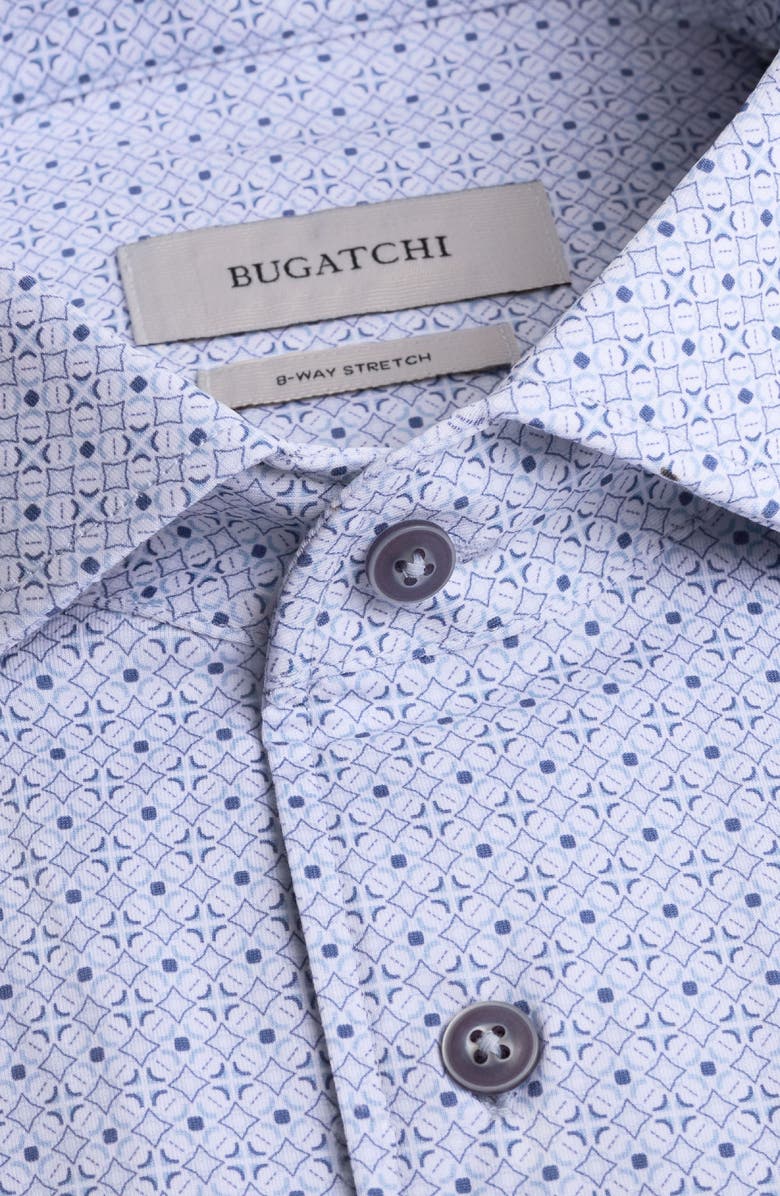 Bugatchi Devon OoohCotton<sup>®</sup> Tile Geo Print Button-Up Shirt, Alternate, color, Ether