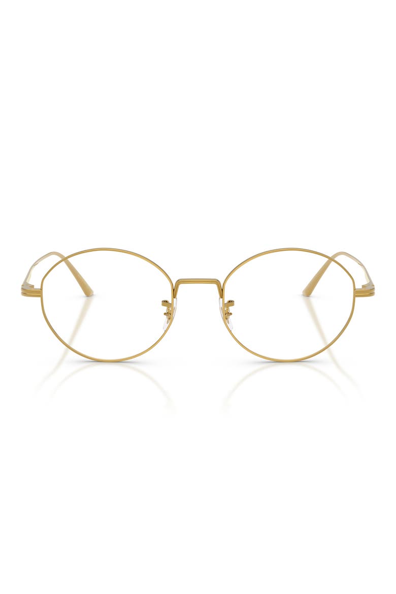 50mm Khaite Oval Optical Frames, Main, color, GOLD / CLEAR BLUE LIGHT FILTER