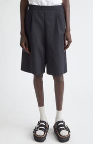 Tao Comme des Garçons Pleated Yarn Dyed Tropical Weight Wool Blend Shorts