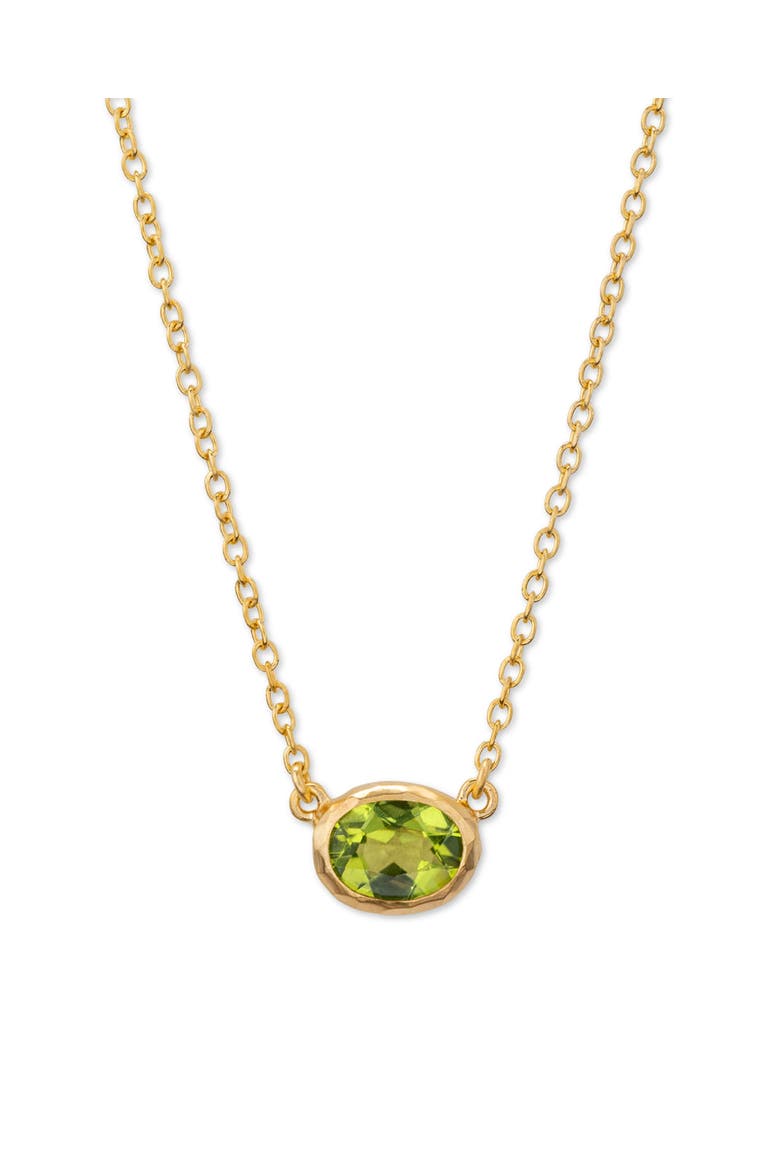 Ellipse Necklace  with Natural Gemstones. Handmade in Italy, Main, color, Green Peridot