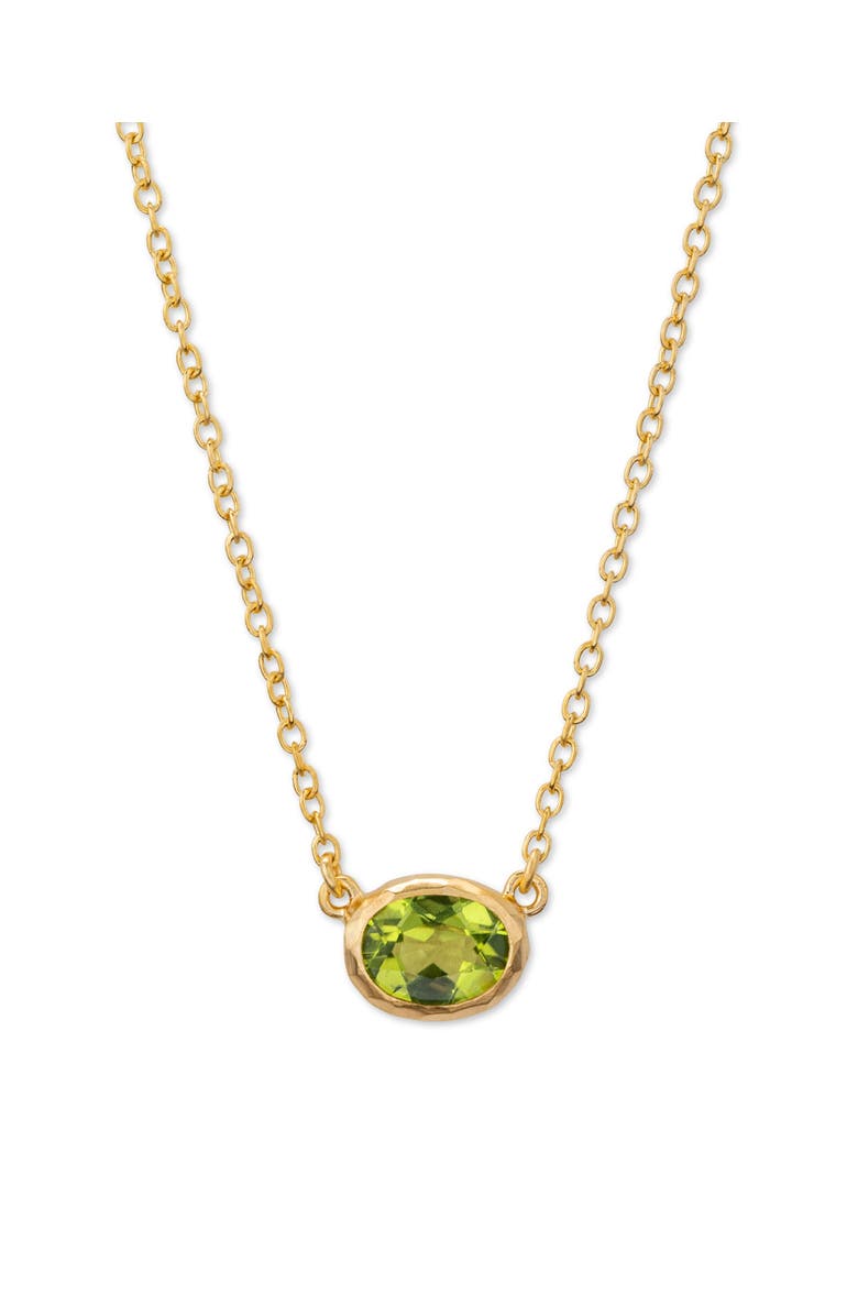 Eloise Jewelry Ellipse Necklace with Gemstone, Main, color, Green Peridot