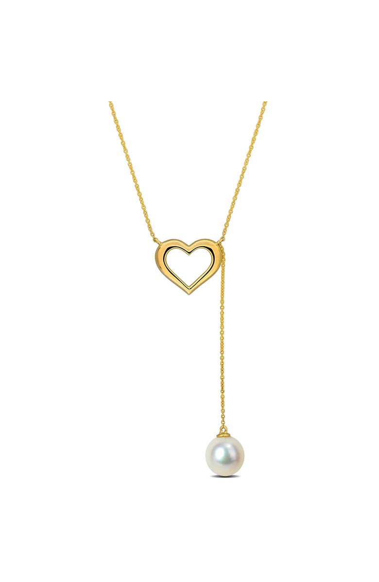 Julianna B. Cultured Pearl Heart Lariat Necklace 10k, Main, color, Pearl
