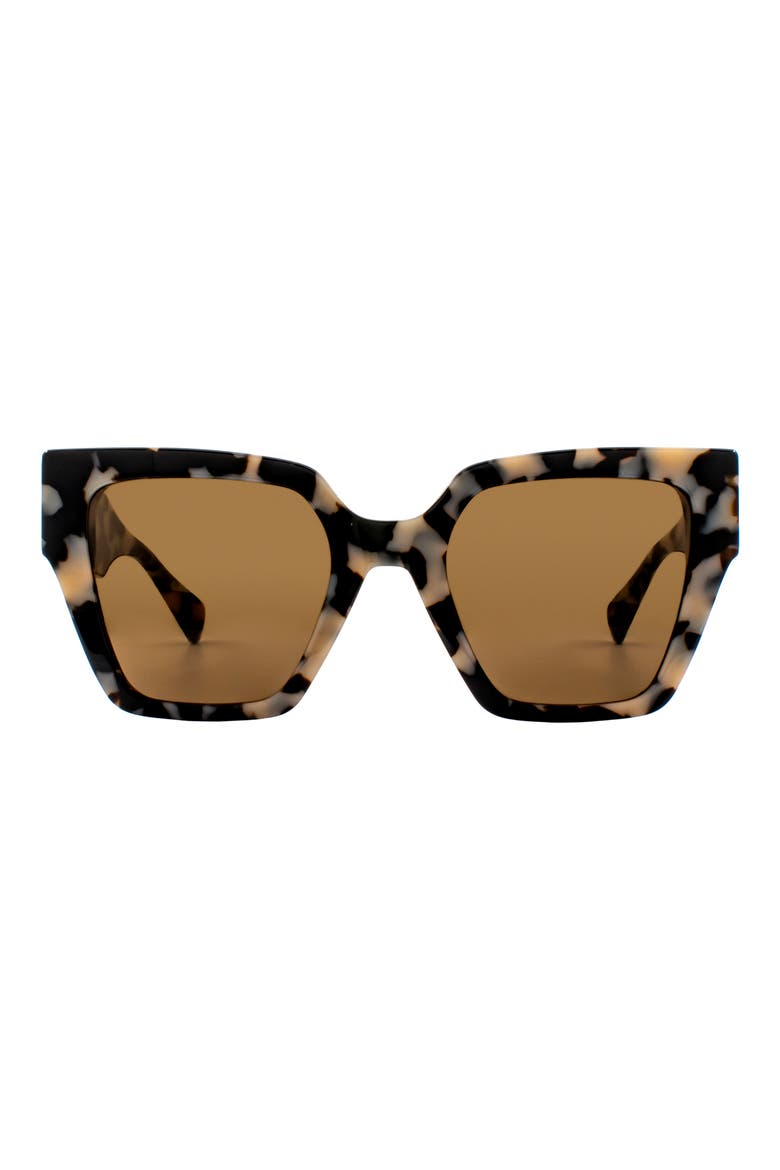 Bibi 52mm Square Sunglasses, Main, color, SNOW LEOPARD