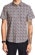 PAISLEY & GRAY Sawyer Trim Fit Geometric Short Sleeve Button-Up Shirt