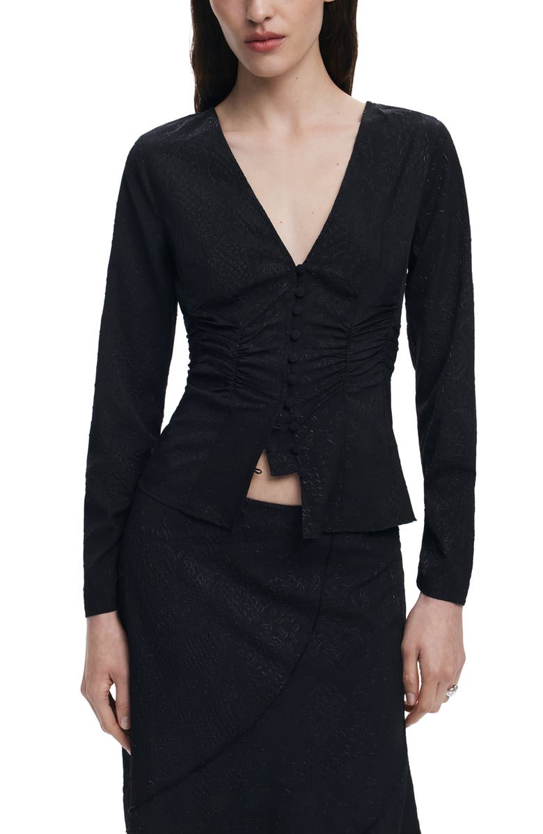 Desigual Ruched Top, Main, color, 