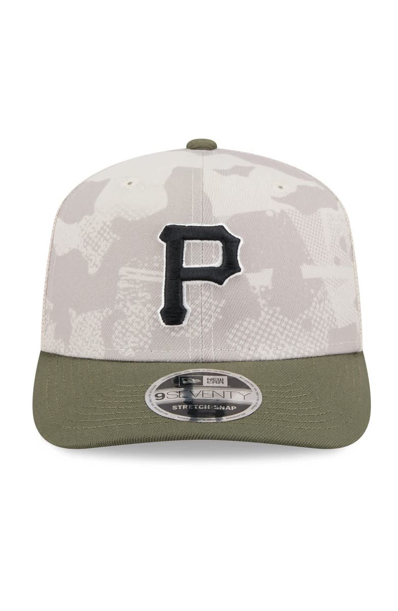 New Era Men's New Era Light Beige/Olive Pittsburgh Pirates 2025 Armed Forces Day 9SEVENTY Stretch-Snap Hat, Alternate, color, Light Beige