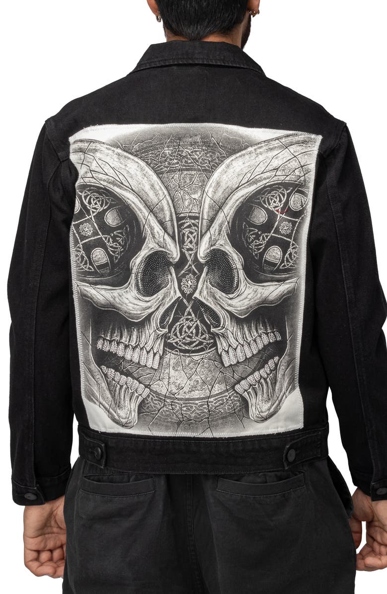 XRAY Skull Patch Denim Jacket, Alternate, color,