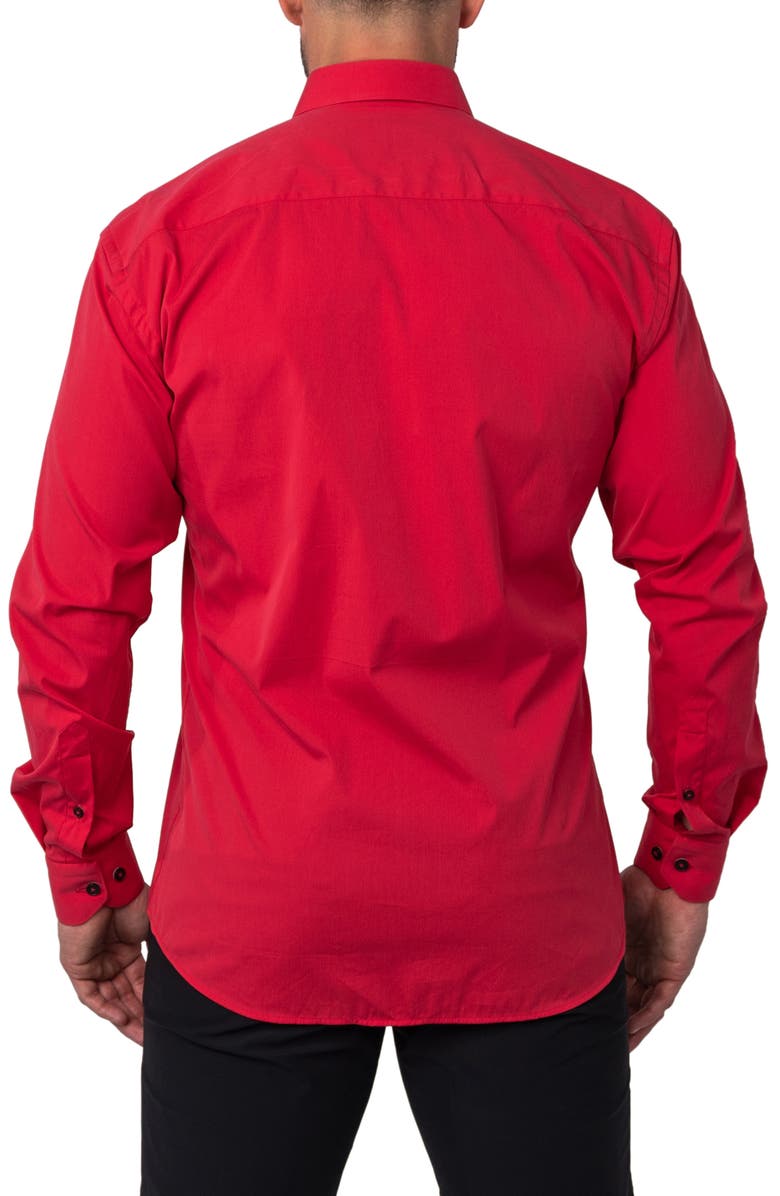 Maceoo Fibonacci Joyce Red Regular Fit Solid Button-Up Shirt, Alternate, color, 