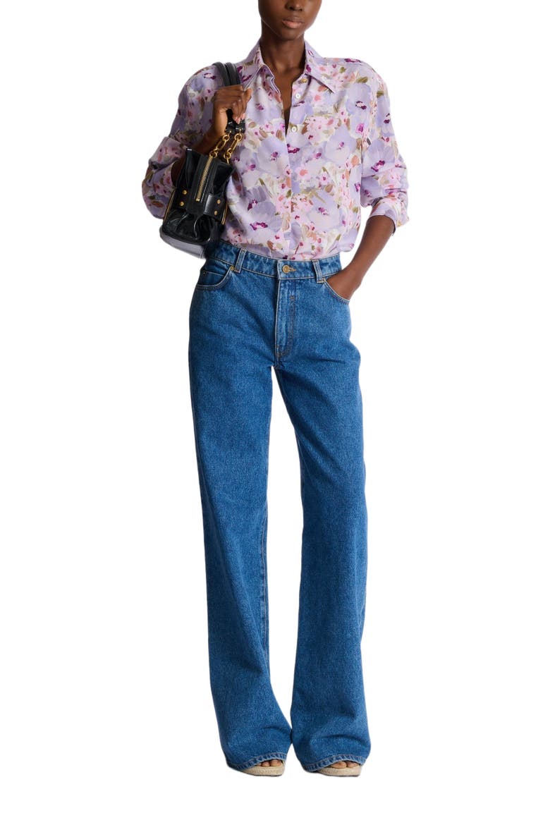 Printed cotton poplin shirt, Main, color, multicolor