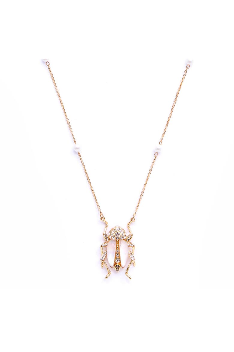 Bejewelled Beetle Pendant - White, Alternate, color, Beetle