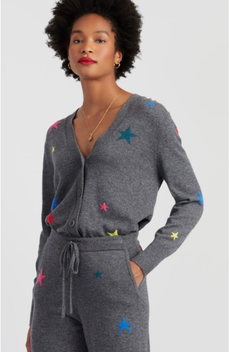 Chinti & Parker Wool-Cashmere Star Cardigan, Main, color, Grey
