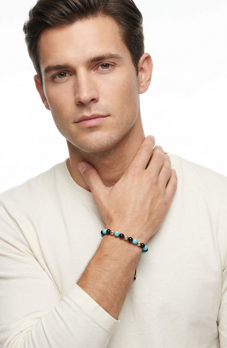 EYE CANDY LOS ANGELES Ethan Agate Beaded Slider Bracelet, Alternate, color,
