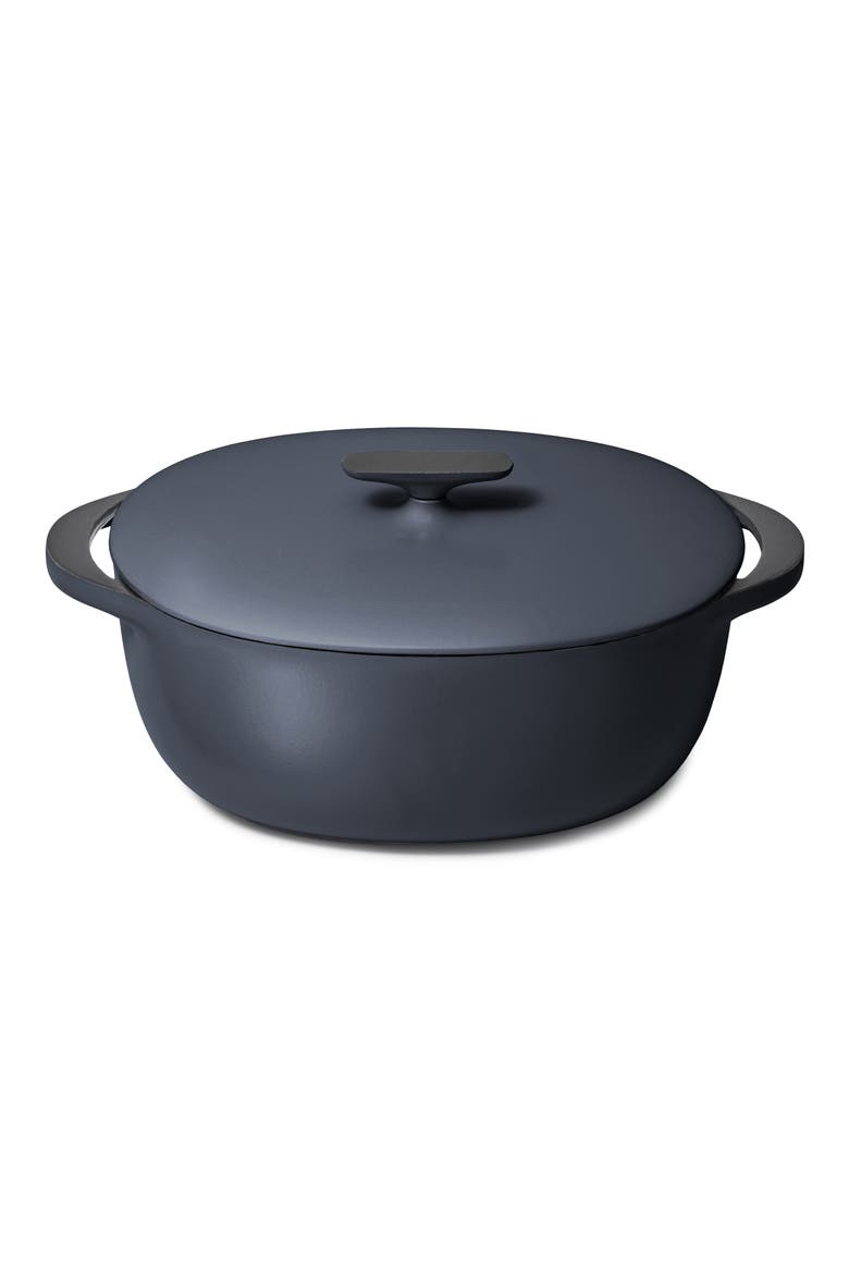 Enameled Cast Iron 8.5-Quart Oval Dutch Oven with Lid, Main, color, DARK NAVY