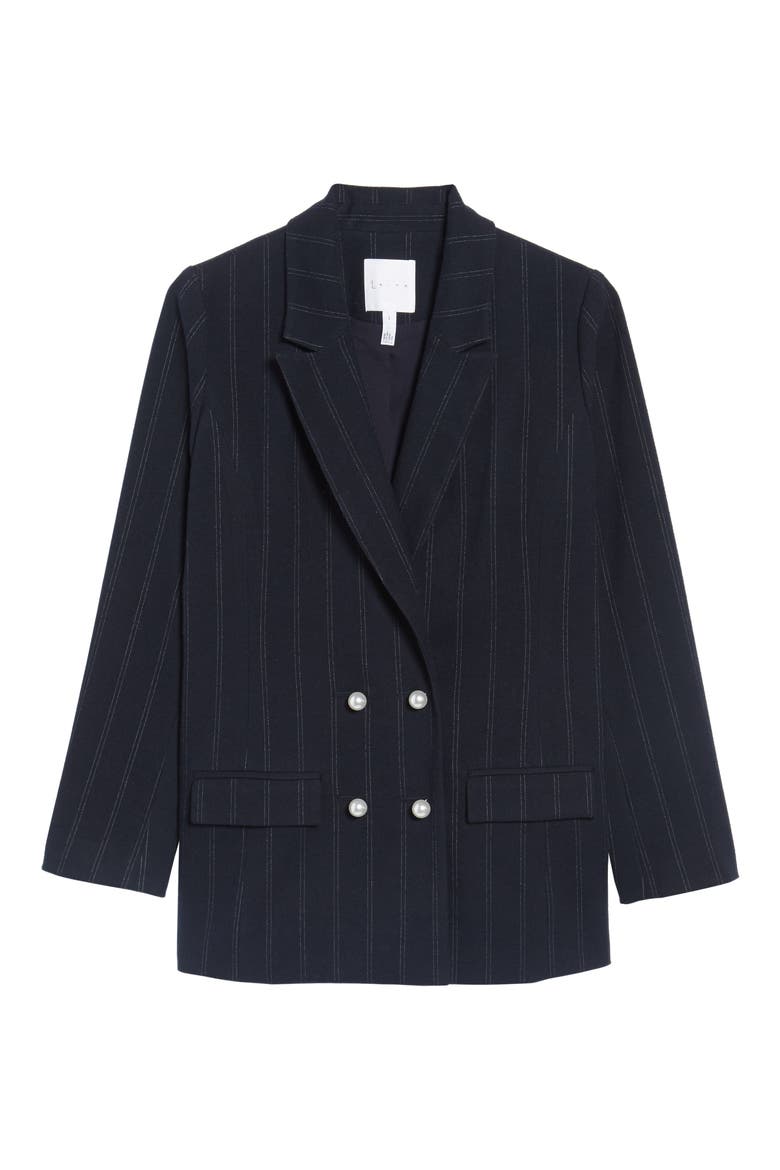 Pinstripe Jacket, Alternate, color, NAVY EVENING TICKING STRIPE