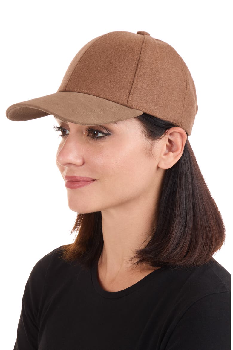 Wool Blend & Leather Baseball Cap, Alternate, color, CAMEL