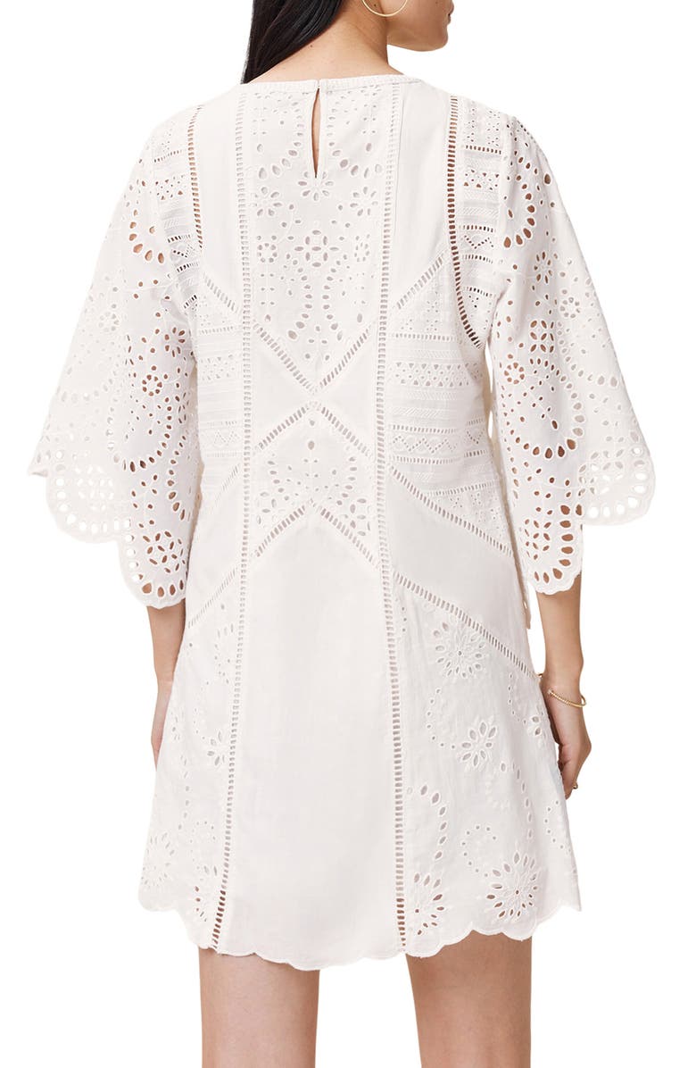 AllSaints Luci Eyelet Embroidered Minidress, Alternate, color, Snow White