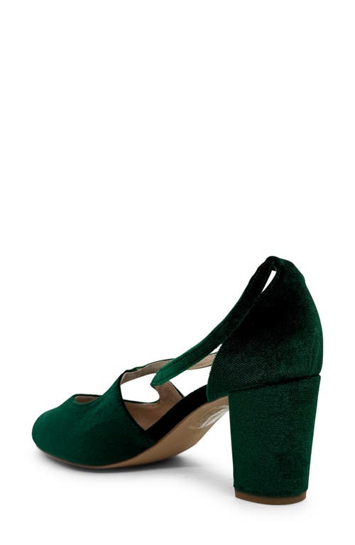 Chelsea Crew Oren Crossover Pump In Green Velvet