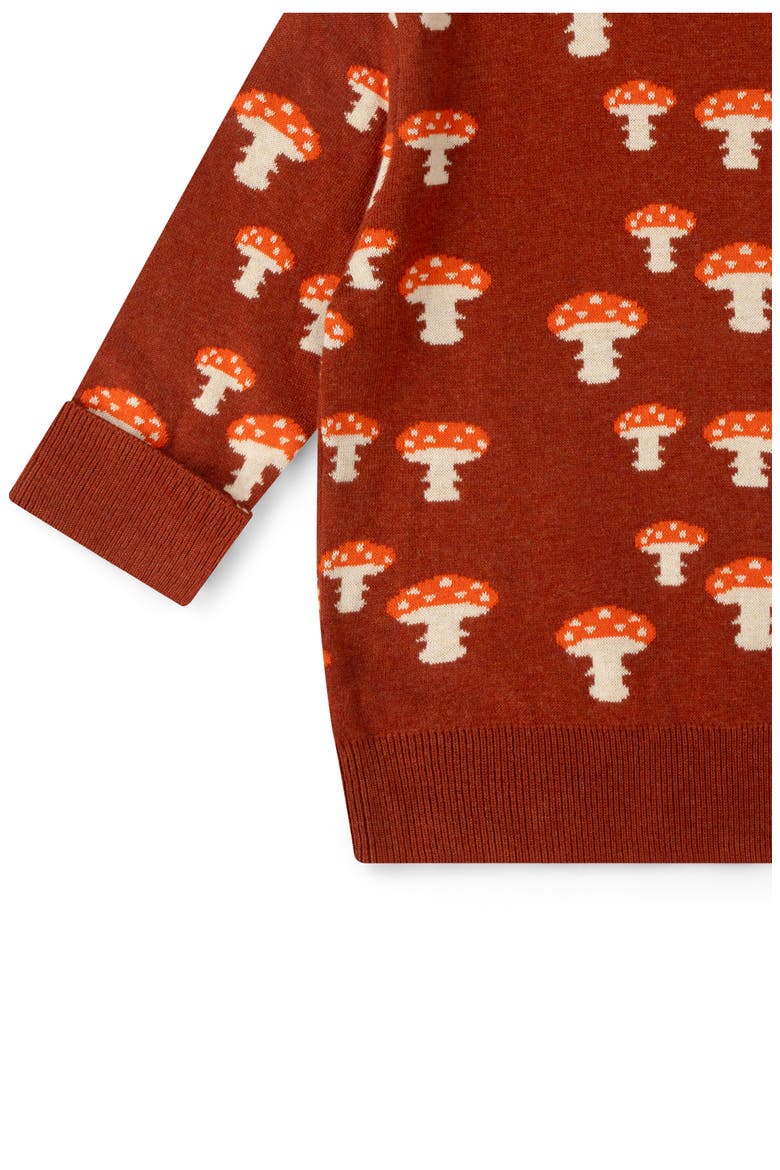 Kids' Mushroom Cotton Sweater, Alternate, color, ORANGE