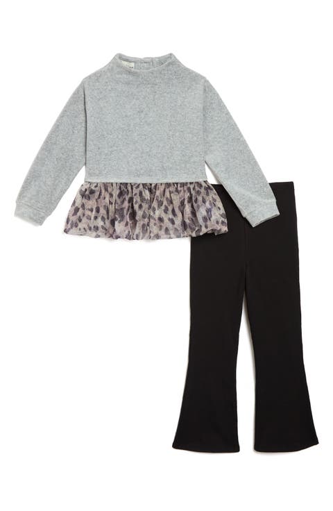 Kids' Ronnie Flounce Hem Tunic & Flare Leg Pants Set (Todder & Little Kid)