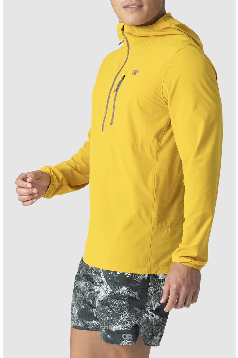 Astroman Air Sun Half Zip Hoodie, Alternate, color, AMBER