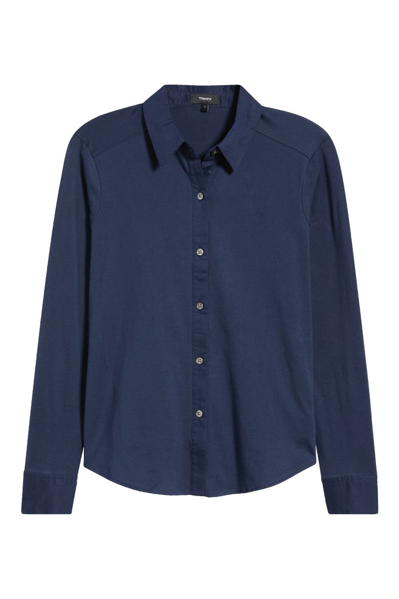 Riduro Organic Cotton Button-Up Shirt, Alternate, color, SAPPHIRE NAVY