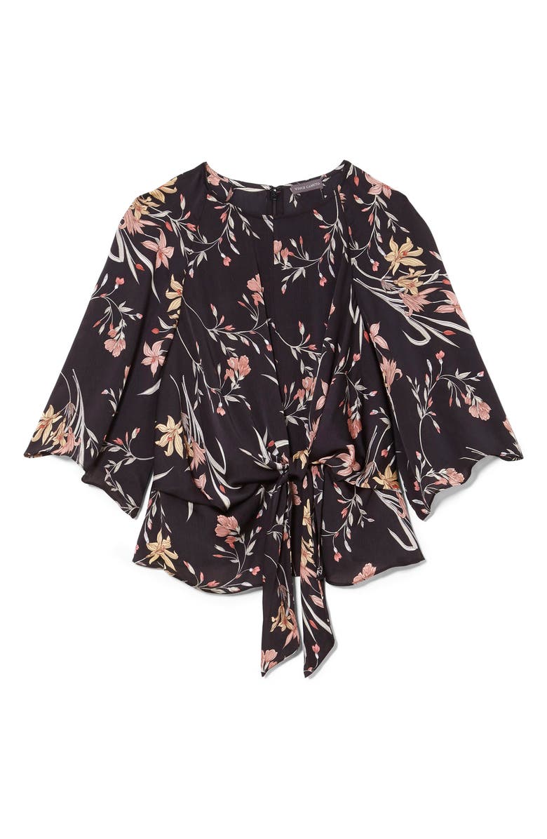 Vince Camuto Bell Sleeve Tie Front Top, Alternate, color,