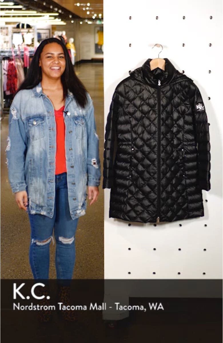 Down Packable Quilted Hooded Coat, sales video thumbnail