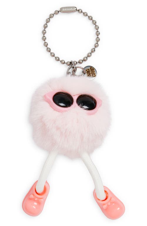 Bag Crap Walking Pompom Bag Charm In Pink