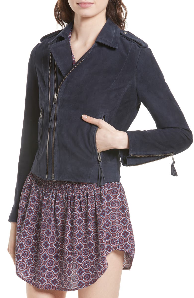 Joie Ailey Suede Moto Jacket, Alternate, color, 