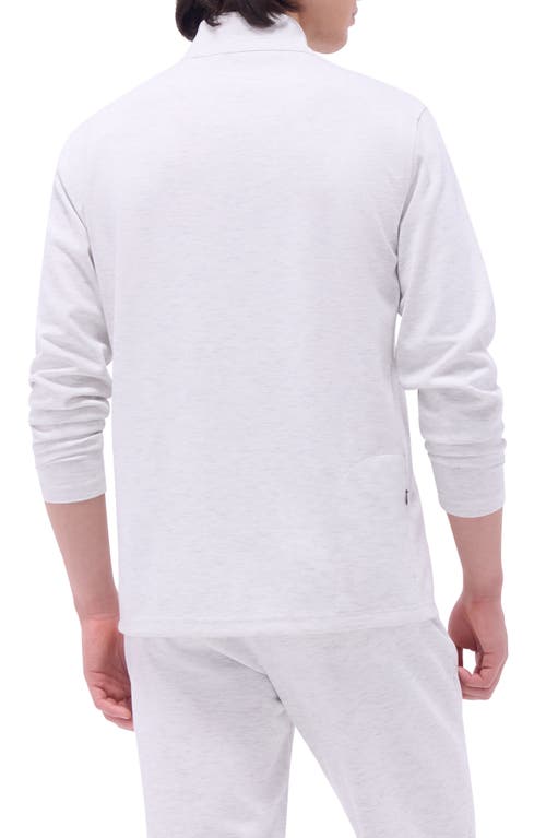 Bugatchi Quarter Zip Performance Pullover In Chalk