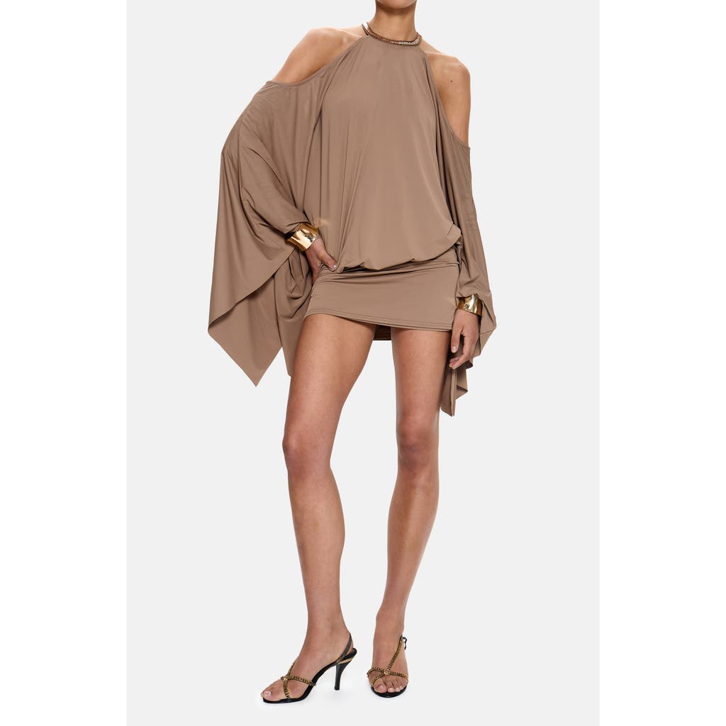 JADED LONDON Alula Embellished Butterfly Minidress in Brown at Nordstrom, Size 10