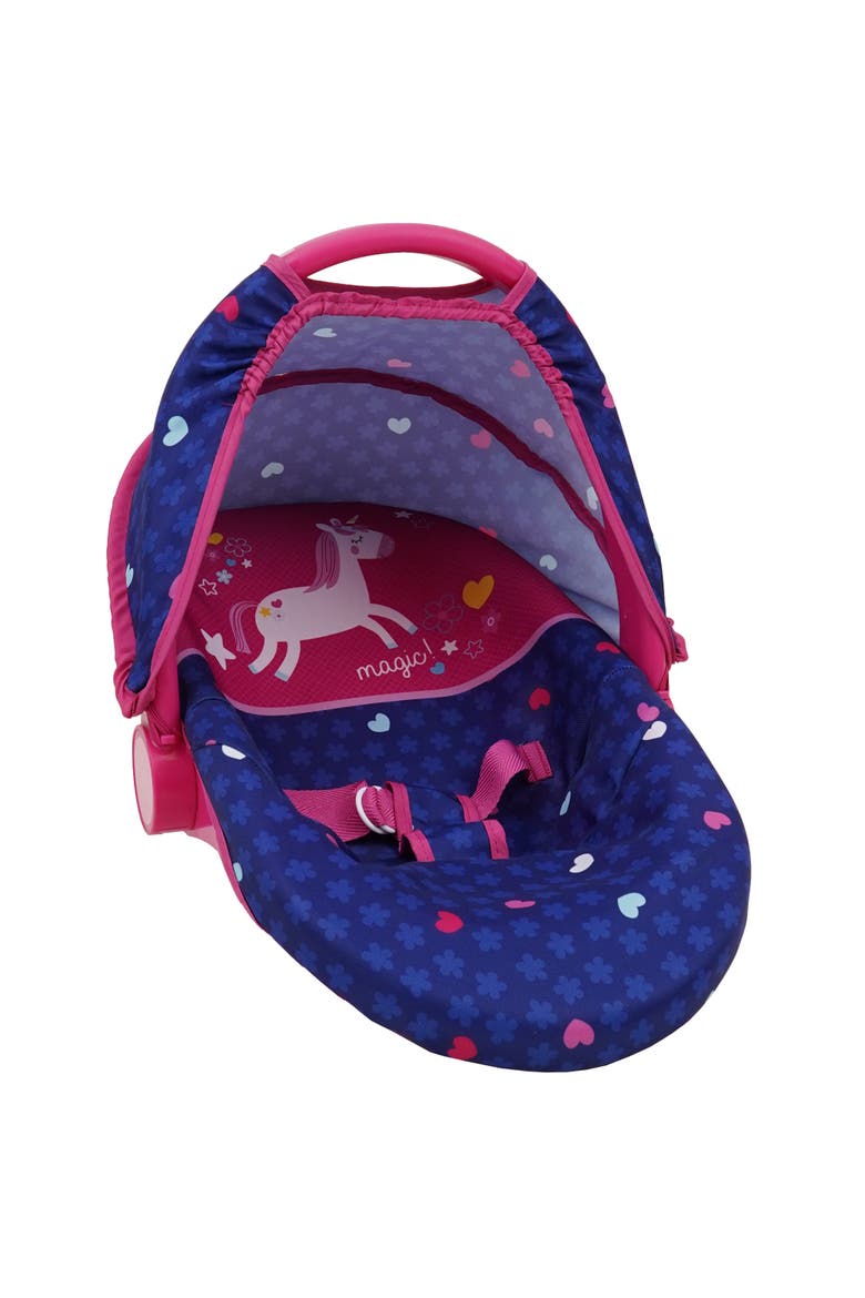 Unicorn Baby Doll 3In1 Car Seat, Main, color, Multicolored