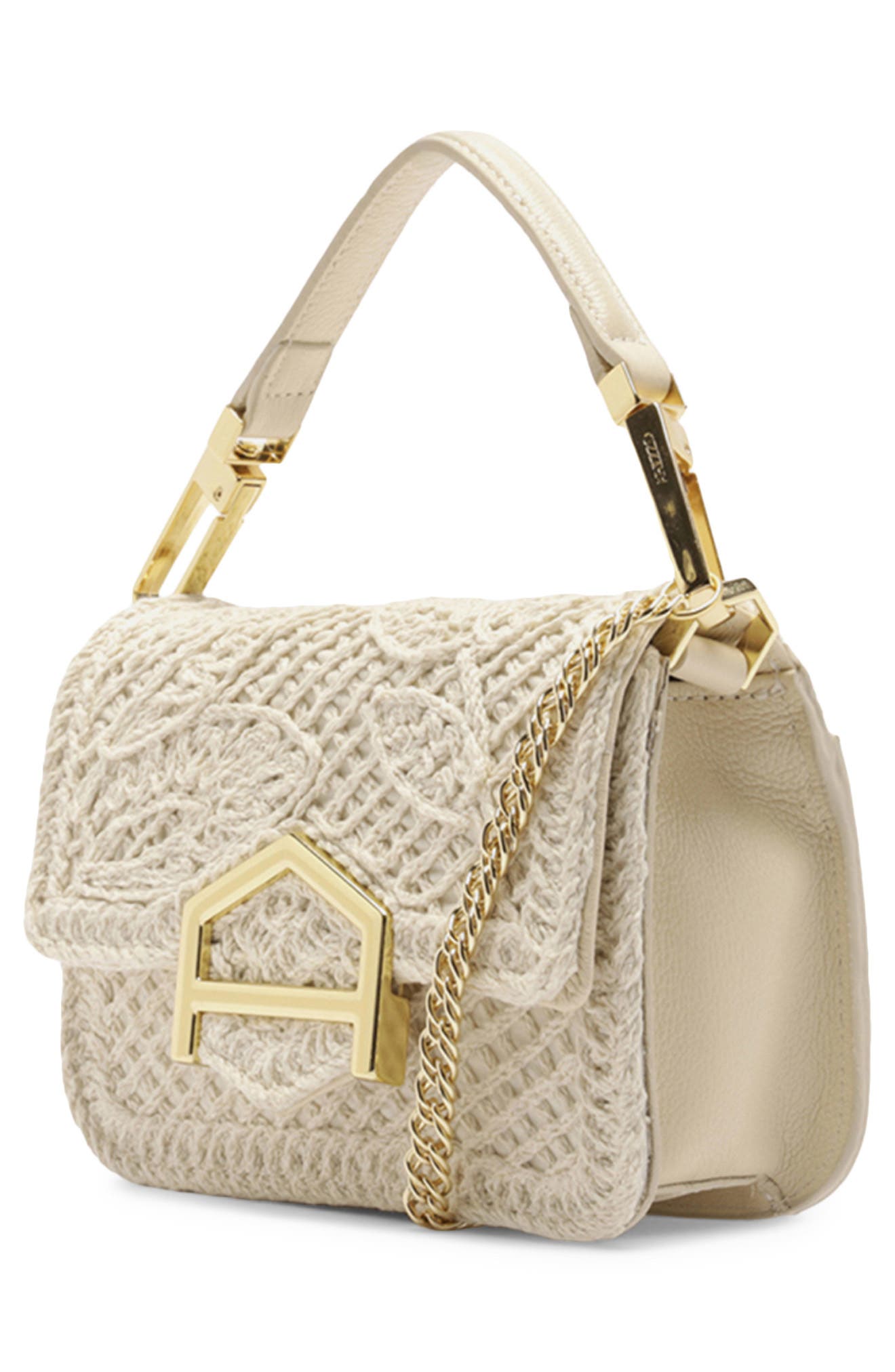 Arezzo Lucy Small Open Stitch Crossbody Bag, Alternate, color, Panacota/ Cru