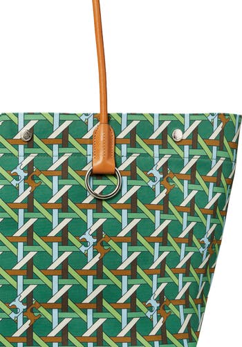 TORY BURCH トリーバーチ CANVAS BASKETWEAVE TOTE Tory Burch Canvas Basketweave Shopper Tote ~NWT~ Navy | eBay