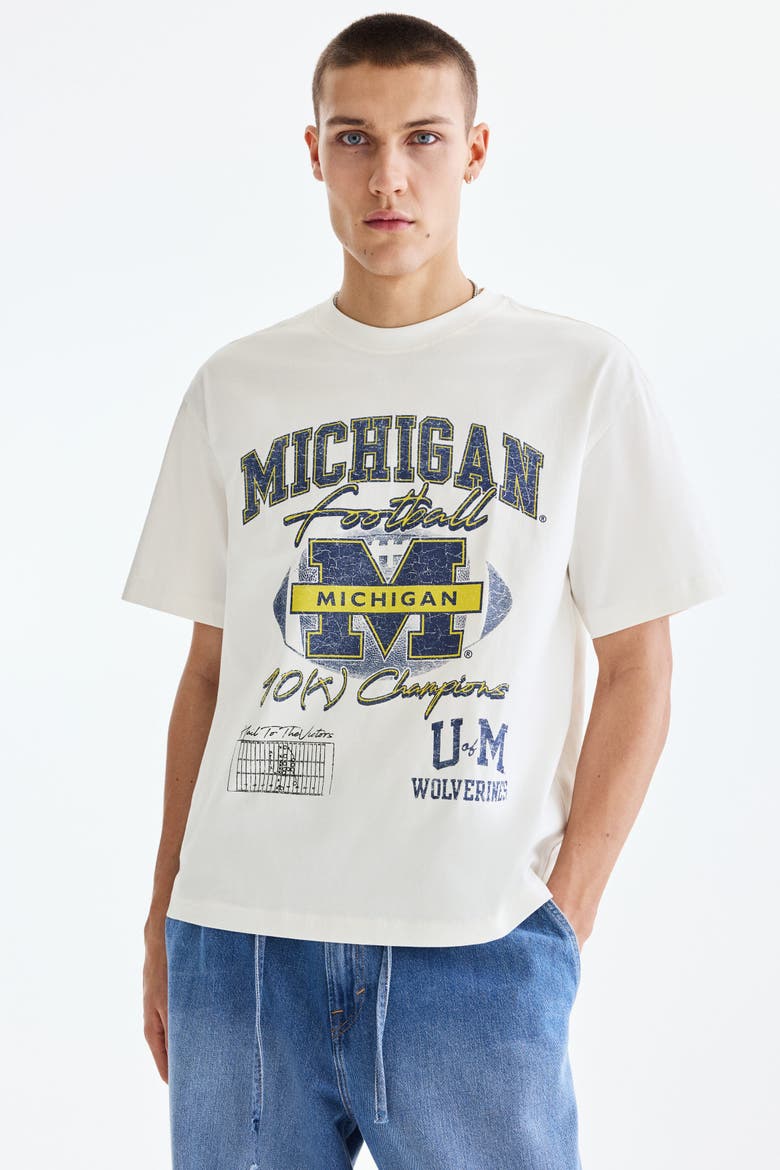 Loose Fit T-shirt, Alternate, color, White/University of Michigan