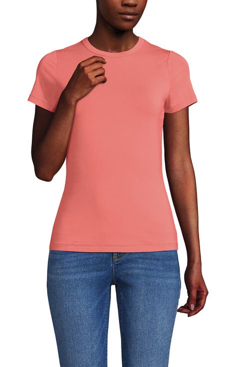 Petite Short Sleeve Cooling Crew Neck T-Shirt