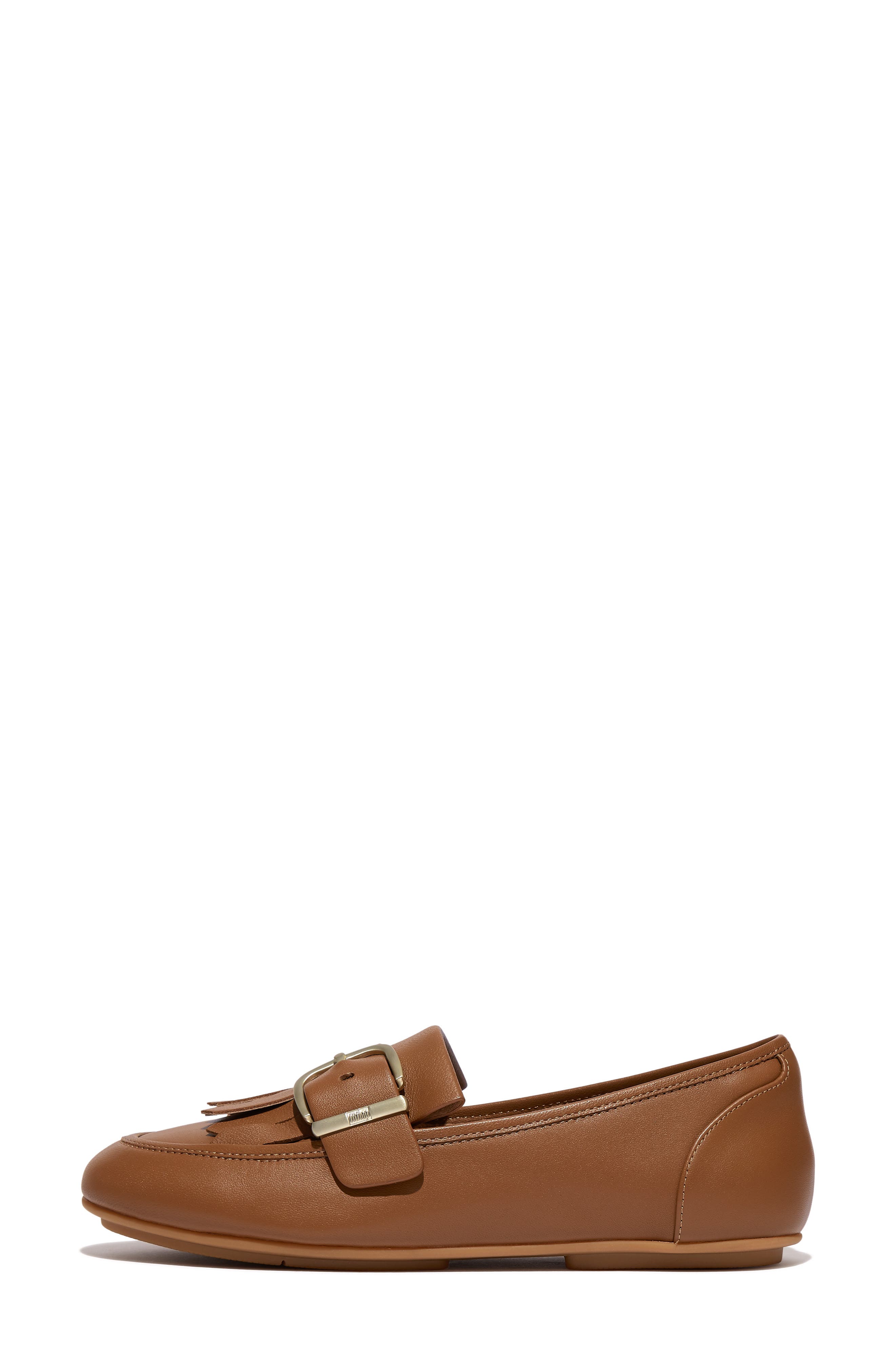 FitFlop Allegro Fringe Buckle Leather Loafer, Alternate, color, Light Tan