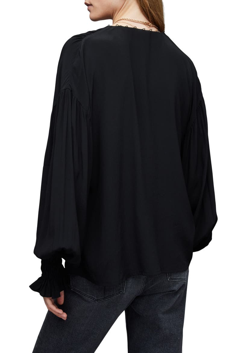 Stella Button-Up Blouse, Alternate, color, BLACK