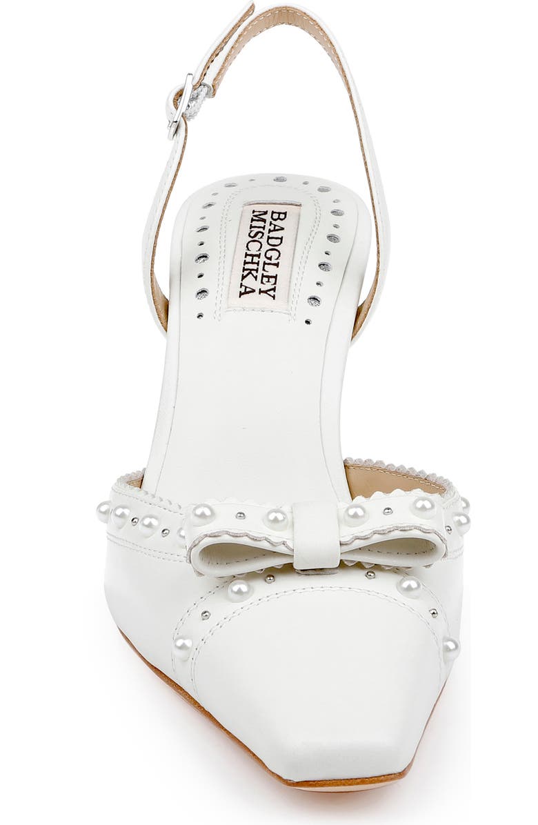 Badgley Mischka Collection Gizelle Slingback Pump, Alternate, color, White Leather