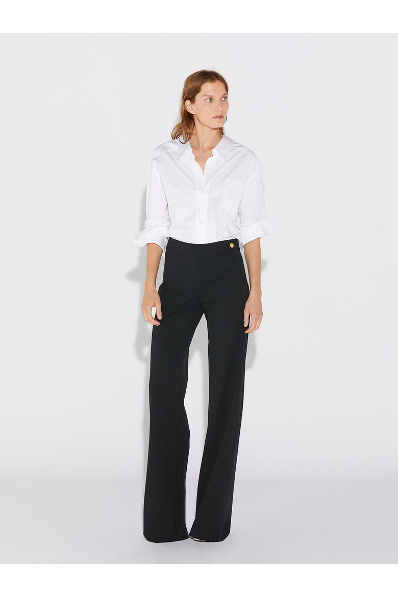 ANOUK Stretch Jersey Wide Leg A-Line Pant, Alternate, color, Black