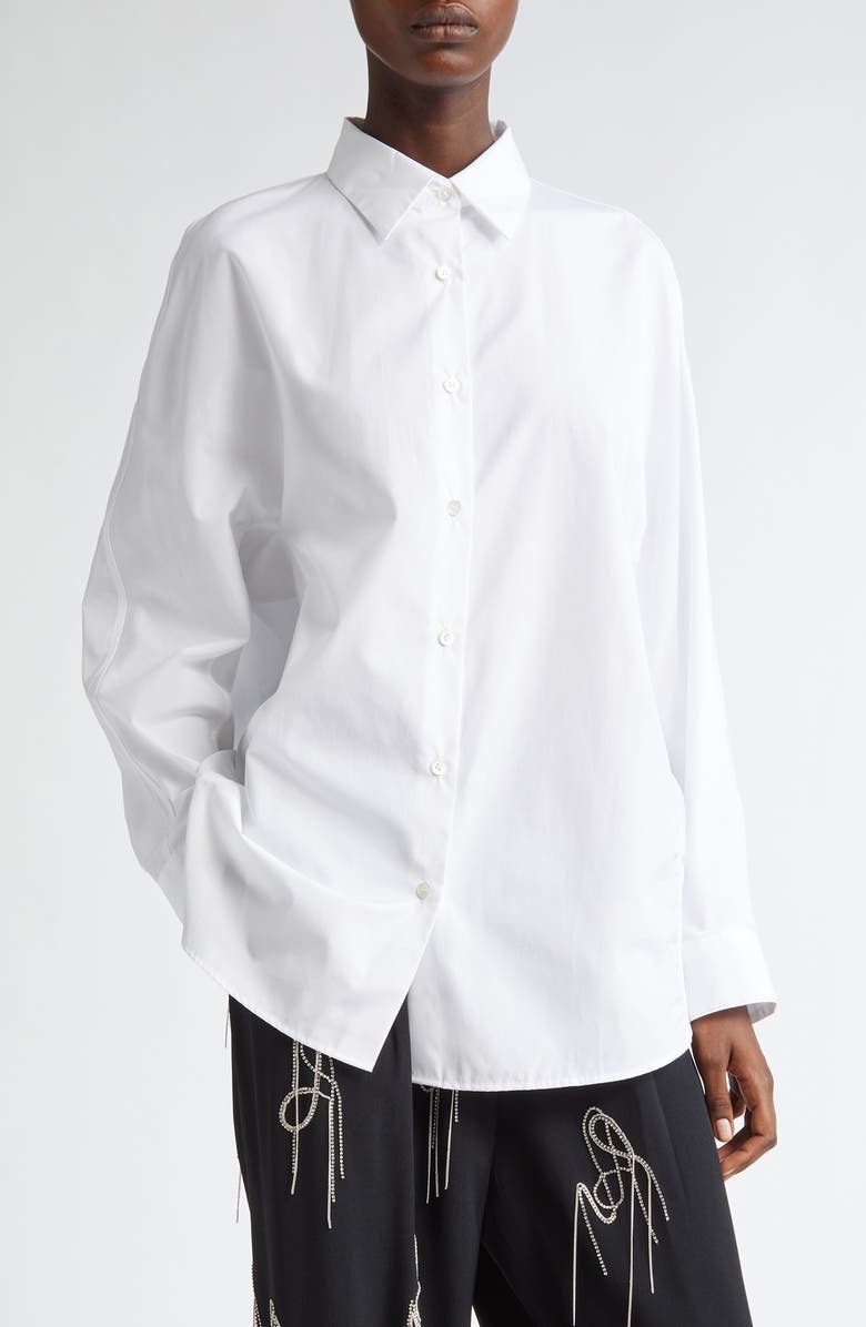 Dries Van Noten Casio Cotton Poplin Button-Up Shirt, Main, color, 