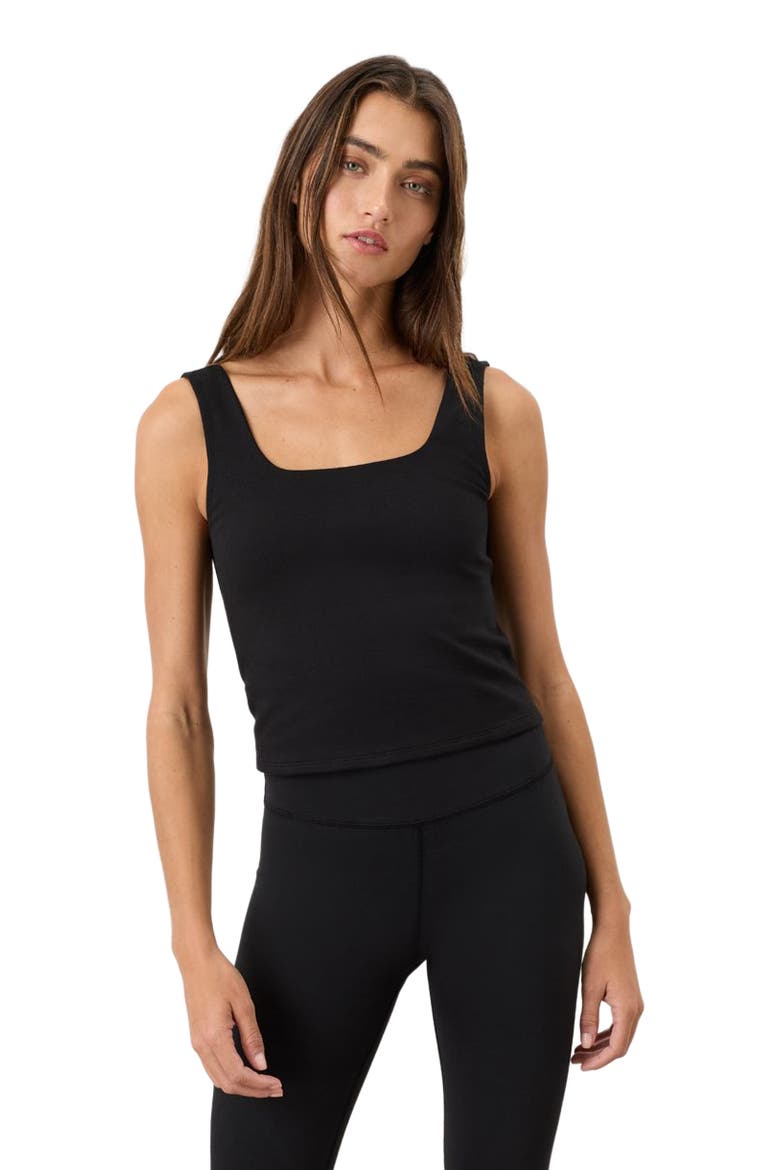 On The Go-To Square Neck Tank Made With Organic Cotton, Main, color, Black