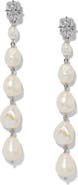 Nadri Madrid Freshwater Pearl Linear Drop Earrings