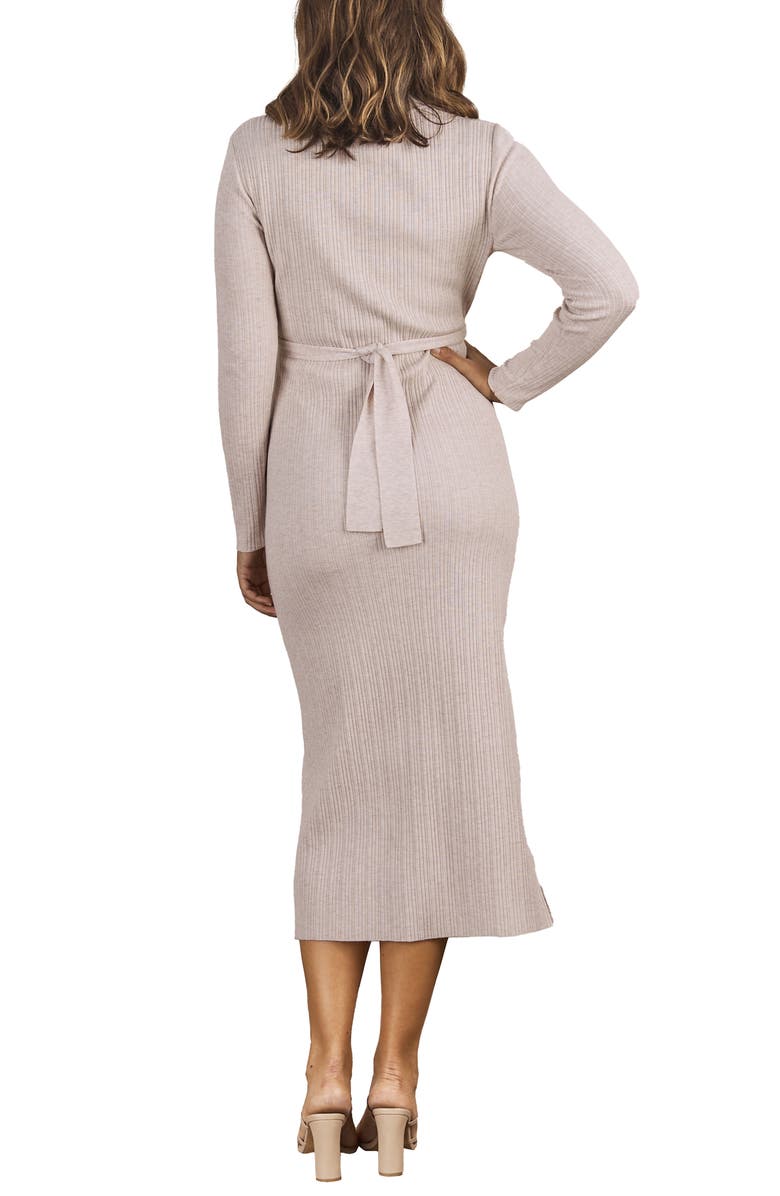Angel Maternity Annabella Twist Front Knit Midi Maternity/Nursing Dress, Alternate, color,