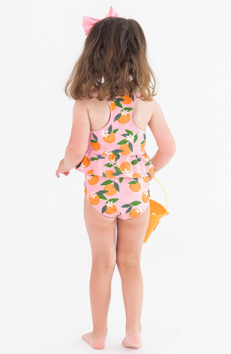 RuffleButts Kids' Orange You the Sweetest Reversible Two-Piece Swimsuit, Alternate, color, Pink